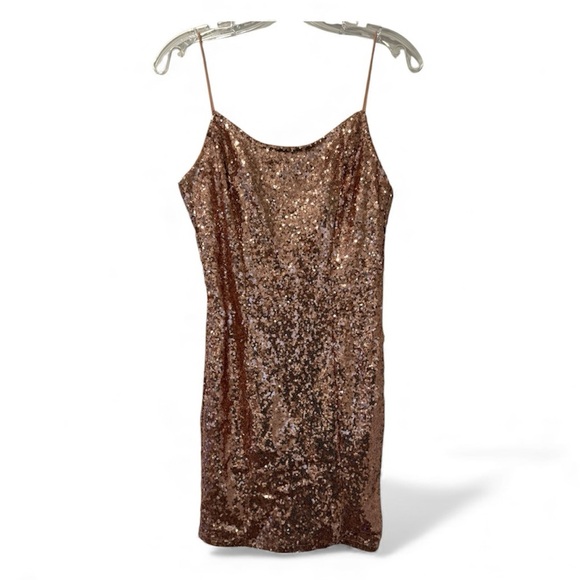 Lulu's Bring It Rose Sequin Bodycon Mini Dress Holiday Size M - Picture 2 of 5